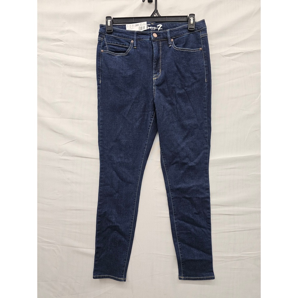 Seven7 Womens‎ Skinny High Rise Jeans Blue Cotton Blend Casual Size 10